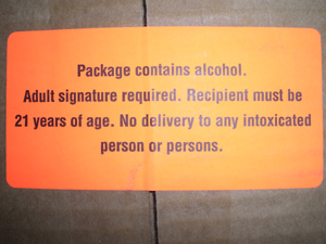 Alcohol Delivery Label