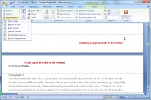Editing Headers and Footers in Word