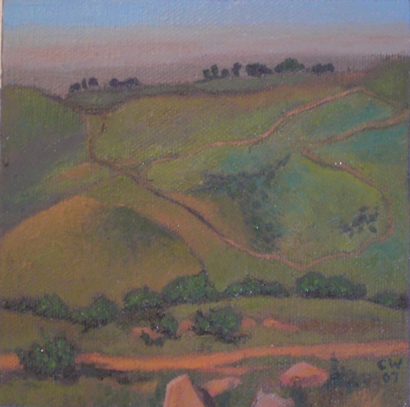 These are only 5"x5"! Fun little landscapes from Mission Trails Regional Park. This landscape inspired by: www.flickr.com/photos/ginsnob/445265654/in/set-7215760004... flickr-ginsnob-1797278886.jpg