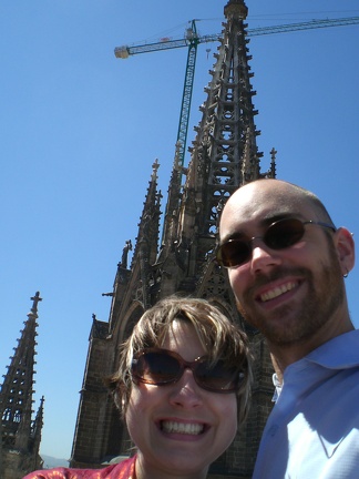 We're on top of Barcelona's Cathedral!