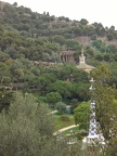 Overlooking the aqueducts and entrance to Parc Guell