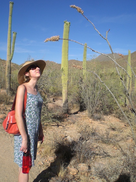 Christy stops to smell the flowers