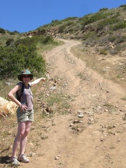 Christy Points Out the Trail