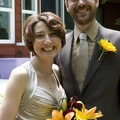 Bride and Groom with Flowers