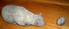 Cat and Mouse Sculpture