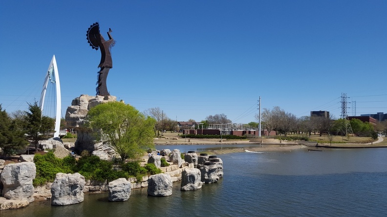 The Keeper of the Plains is a sculpture set on the meeting of the Arkansas and Little Arkansas rivers in Wichita. 2016-04-03 12.41.32.jpg