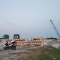 Scooter by Road Closed Sign