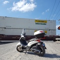 Scooter Stopped by Train