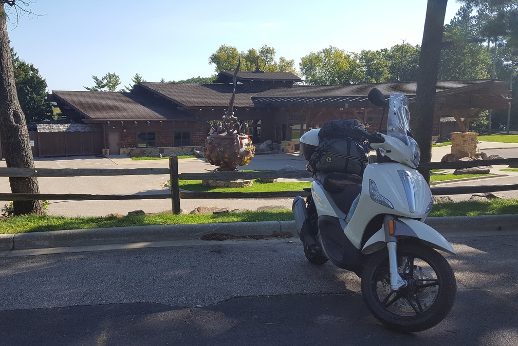 Scooter in front of House on the Rock
