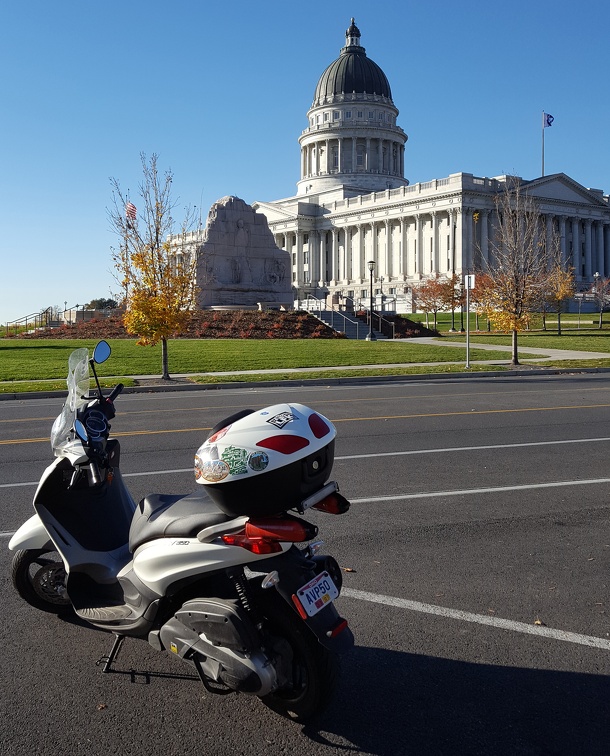 The capitol building sits below Ensign Park but above Memorial Park.