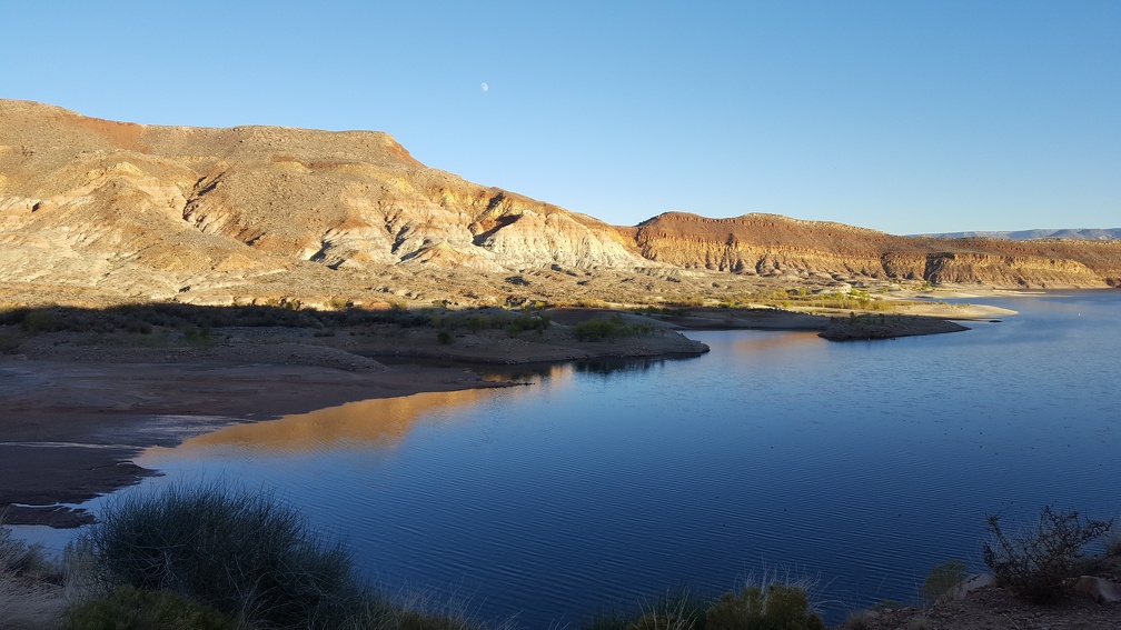 Moon over the reservoir.