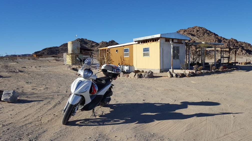 This house is for sale! No power, nobody around here has sewer (all septic systems) and Wonder Valley also has wells (usually not potable) and water tanks.