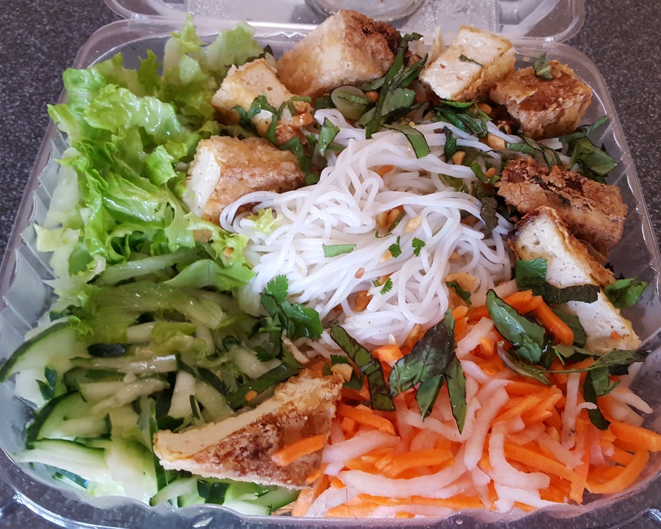 Fried Tofu Noodle Bowl from Pho Lang Thang