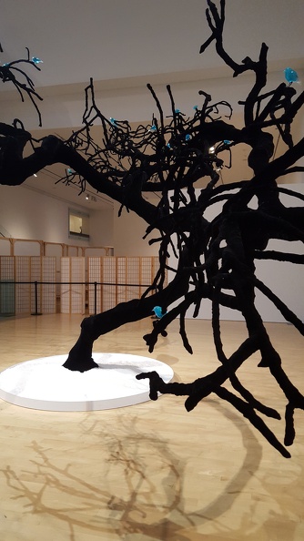 Rebecca Campbell, 2009 (avocado tree reinforced with steel and fiberglass, covered in hand-sewn velvet, hand-blown glass birds on brass feet filled with Windex; steel filled with Solar Salt harvested from the Great Salt Lake). 2017-02-08 16.10.17.jpg