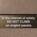Warning: Only Climb Straight Panels