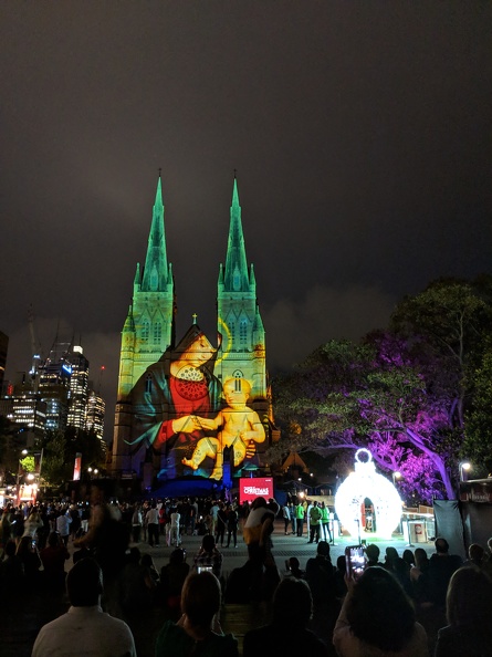 Madonna & Child phase of the light show. Just after the oddly dystopian robot animation. 2018-12-11 20.41.30.jpg